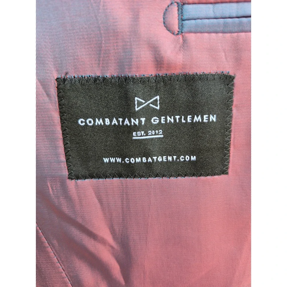 Combatant Gentlemen Dark‎ Navy Blue Wool Slim Fit Blazer Sport Coat 38R